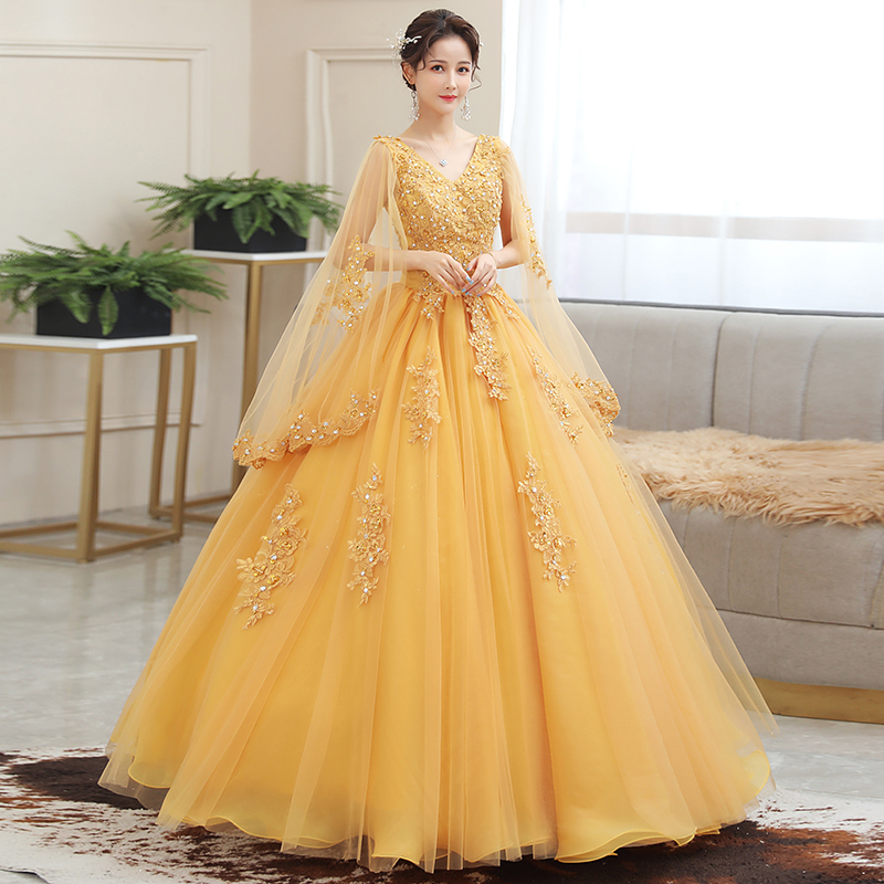 Colorful Yarn Wedding Dress, Annual Meeting Host Performance, Student Vocal Solo, Art Exam Costume, Tutu Skirt, Long Evening Dress for Women