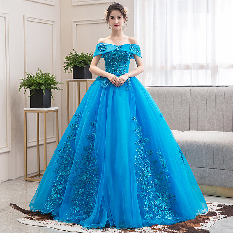 Caisha wedding dress student art test dress stage solo tutu skirt annual meeting presided over evening dress long version performance costume female