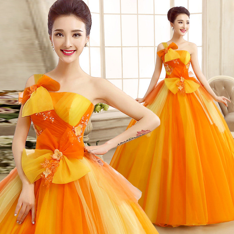 2023 veil toaster gown host evening dress long stage performing costume solo Pongbo dress building dress