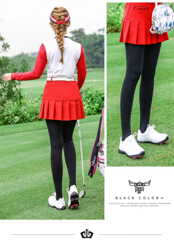 Mùa thu và mùa đông mới quần legging golf PGM dày cộng với nhung ấm 800D quần cao eo cao bước chân