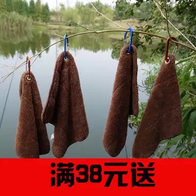 Double-layer composite coral velvet thickened absorbent fishing without bait cleaning wipe rod fishing special towel