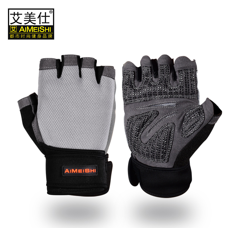 Fitness gloves men and women sports wrist-protection instruments training single-bar exercise protective gear kit leading body to the first half finger anti-slip