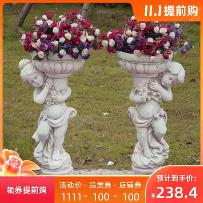 European flowerpot craft angel figure sculpture ornaments living room Garden Villa courtyard garden retro decorations