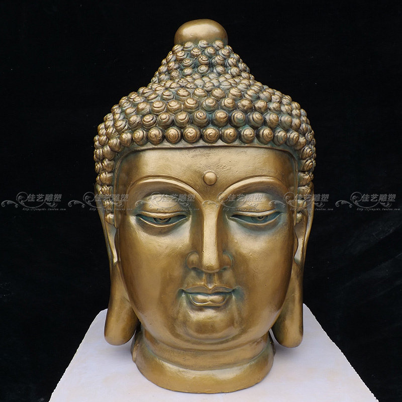 Eurofiberglass Figure Sculpture Artwork Living Room Outdoor Ground Floor Furnishing Can Be Customized for Ancient Bronze Grand Buddha Head