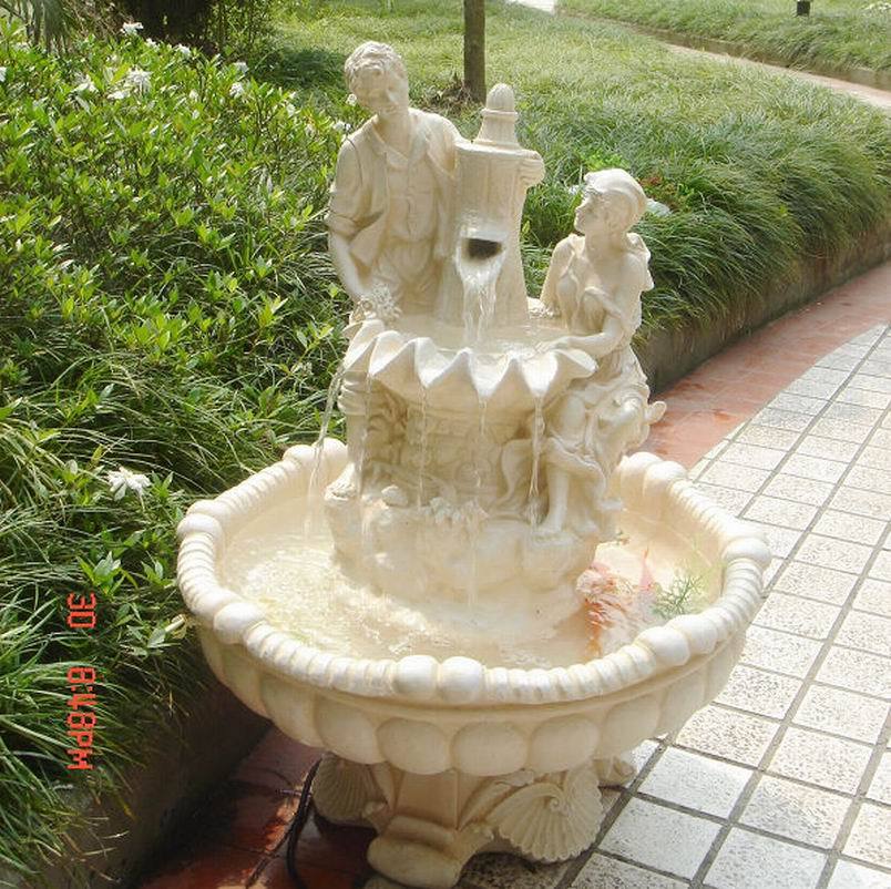 European-style fiberglass figure sculpture artwork living room outdoor floor-to-ceiling furnishings can be customized to make couple water fountains