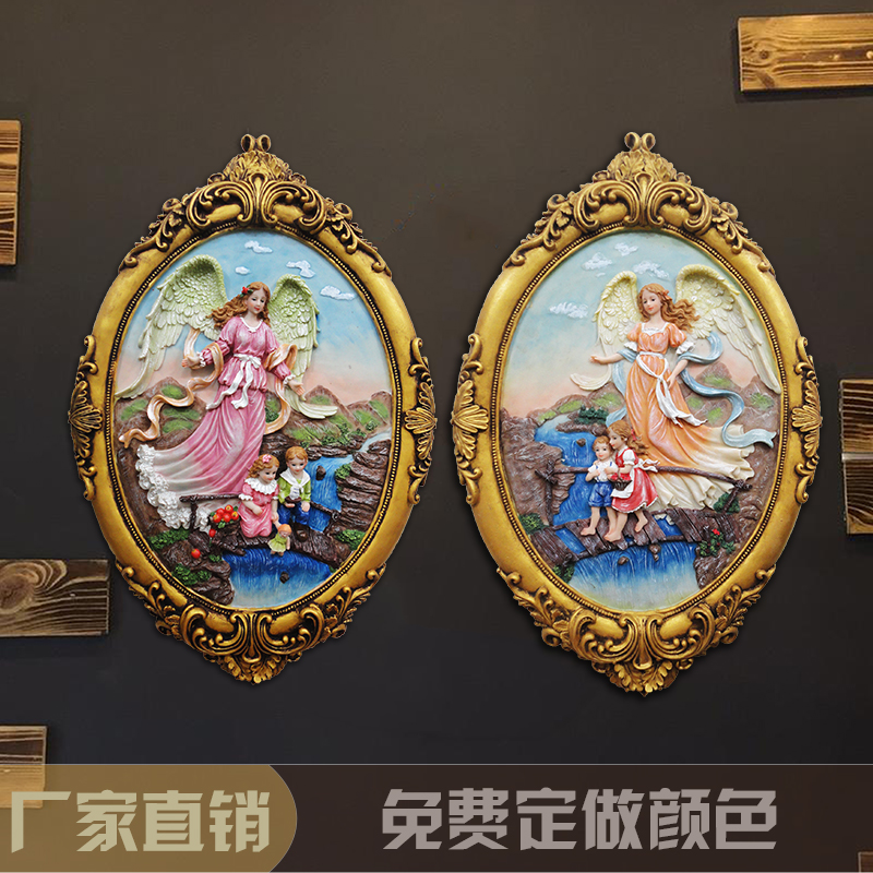 Promotion Eurostyle Decorative Hanging Accessories Creative Wall Decoration Wall-mounted Reliefs Fresco Hanging Painting Resin Escorting Angel Hanging Accessories