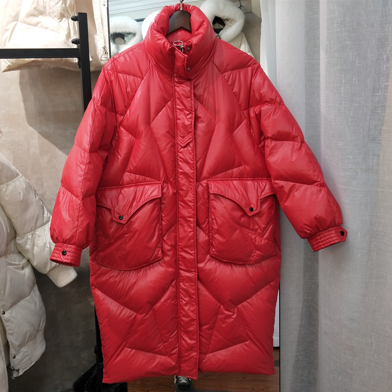 European Station Dongdamen Winter New Down Jacket Women's Medium and Long Version Explosive Fashion Loose Version College Wind Jacket Trend