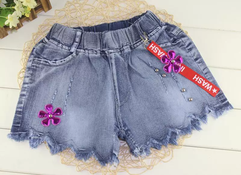 Quần short denim nữ mùa hè mỏng mặc thời trang Hàn Quốc 2019 mới mùa hè đầm lỗ quần trẻ em nóng bỏng - Quần jean quần jean nam mùa đông 1-7 tuổi