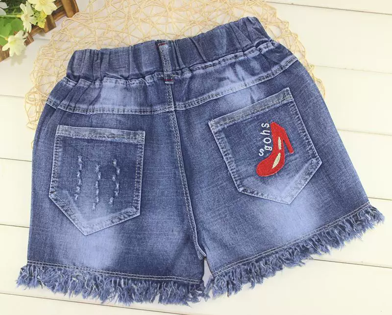 Quần short denim nữ mùa hè mỏng mặc thời trang Hàn Quốc 2019 mới mùa hè đầm lỗ quần trẻ em nóng bỏng - Quần jean quần jean nam mùa đông 1-7 tuổi