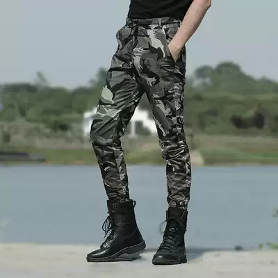 Camouflage pants summer Men slim casual pants outdoor sports elastic training pants special forces military fan pants overalls