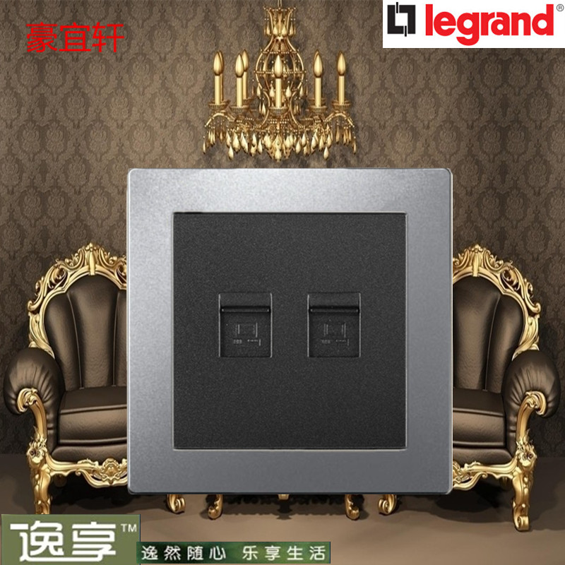 TCL Roglang Satin Silver Binary Computer Socket Dual Computer Socket Twin Port Internet Panel