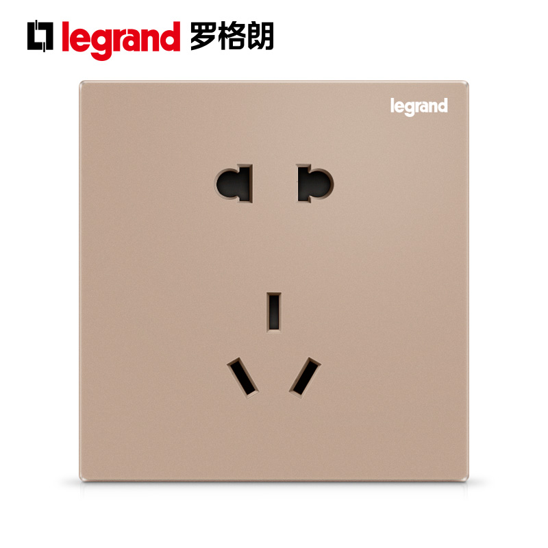 TCL Legrand Yijing rose gold five-hole socket two or three plug 86 type wall power panel