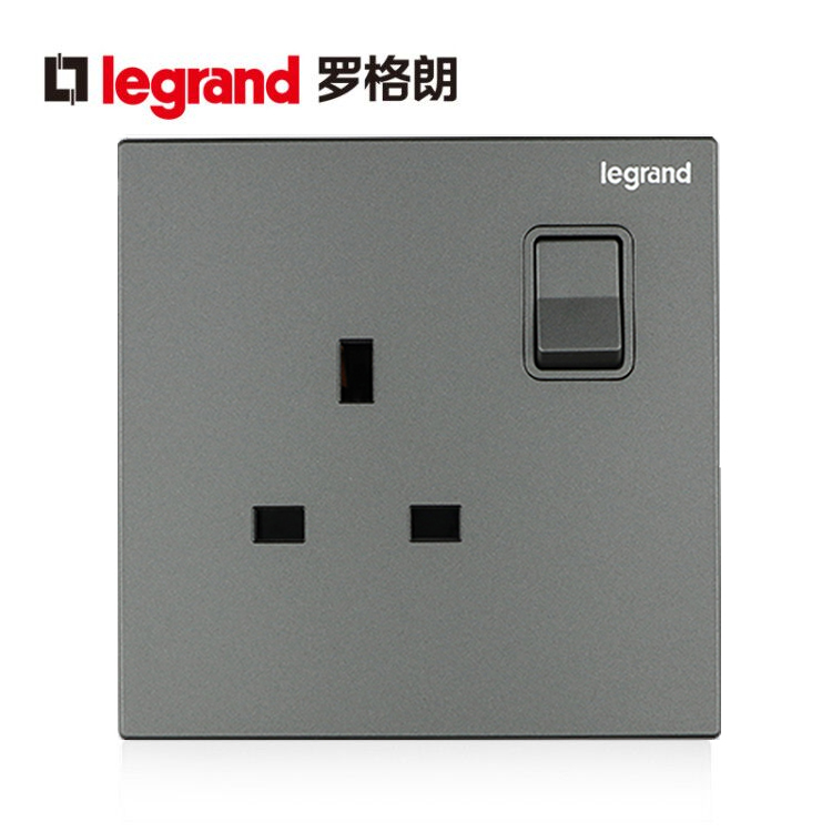 Legrand YAT depth of field sand silver one-open 13A socket Hong Kong with switch square foot socket type 86
