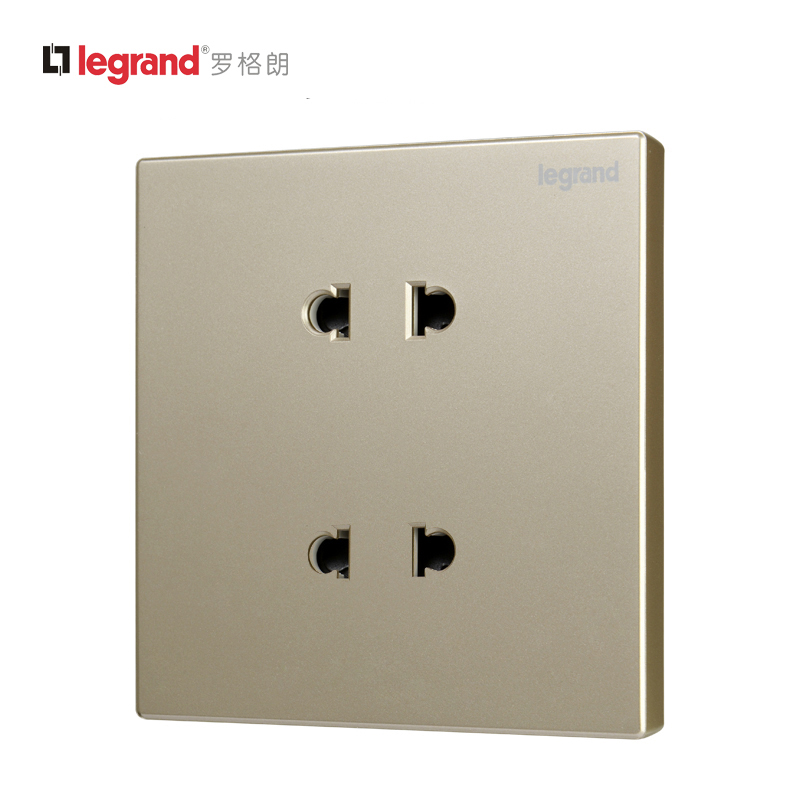 TCL Roggeant Jingjing Four-hole socket 86 type Millan gold 22-hole panel Double-two-flat round plug-in power supply