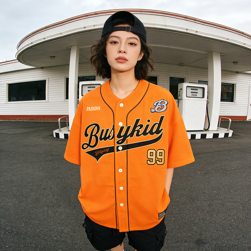 Busykid Original American Baseball Cardigan Embroidered Jersey Trendy Hip-Hop Short-Sleeved Unisex Hip-Hop Street Dance Cardigan Busykid Original American Baseball Cardigan Embroidered Jersey Trendy Hip-Hop Short-Sleeved Unisex Hip-Hop Street Dance Cardigan