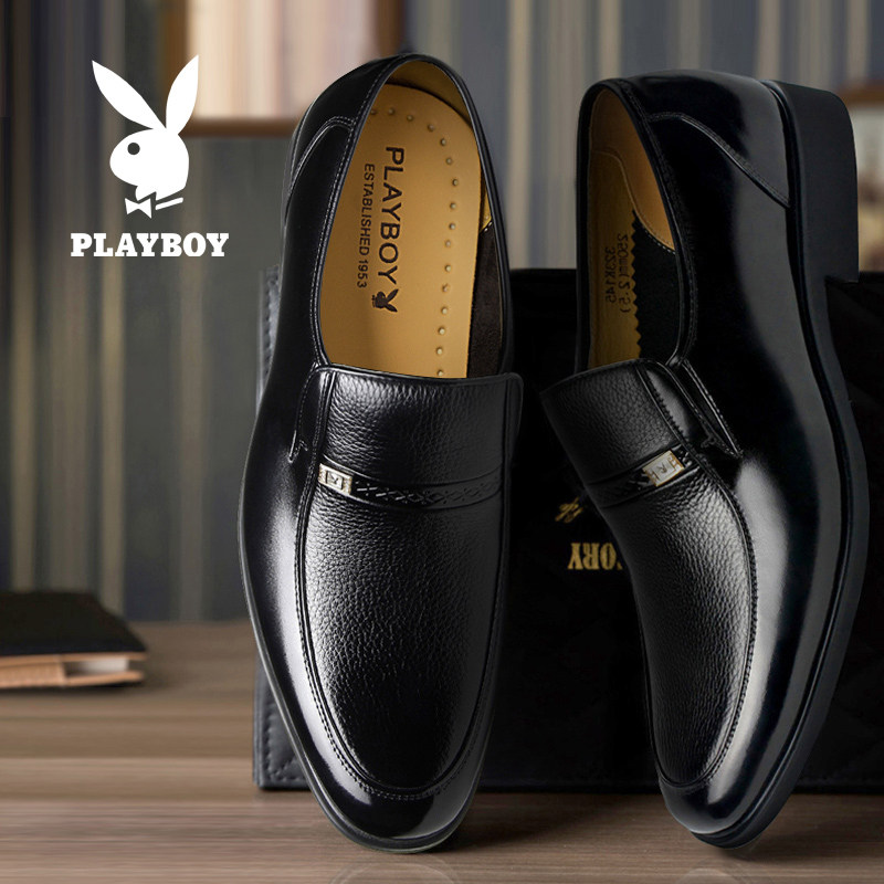 [USD 209.59] playboy men's summer business england men's formal leather