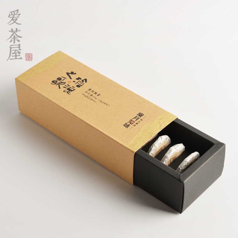 Years know the song of the Canglang of Tea Portable Pu'er Ripe Tea Yunnan Big Leaves Sun-dried Green Mao Tea 8pcs 48g