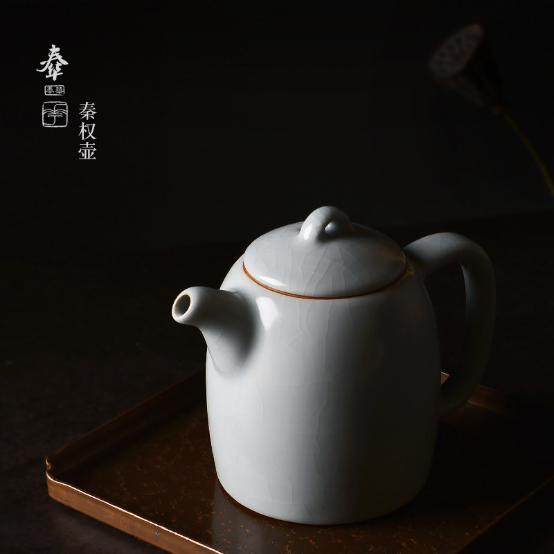 China's Fenghua kilns Ru kilo Qinquan pots open sheet teapots are making the pot tea pot with tea utensils utiliturg tea ceremony tea set