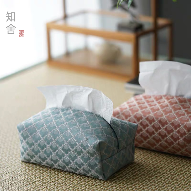 Know-House Tea Set True Silk Draw Style Toilet Paper Case Draw Toilet Paper Bag Fabric Brocade Fabric Brocade Fabric Variety of Color Pattern Home Daily Storage