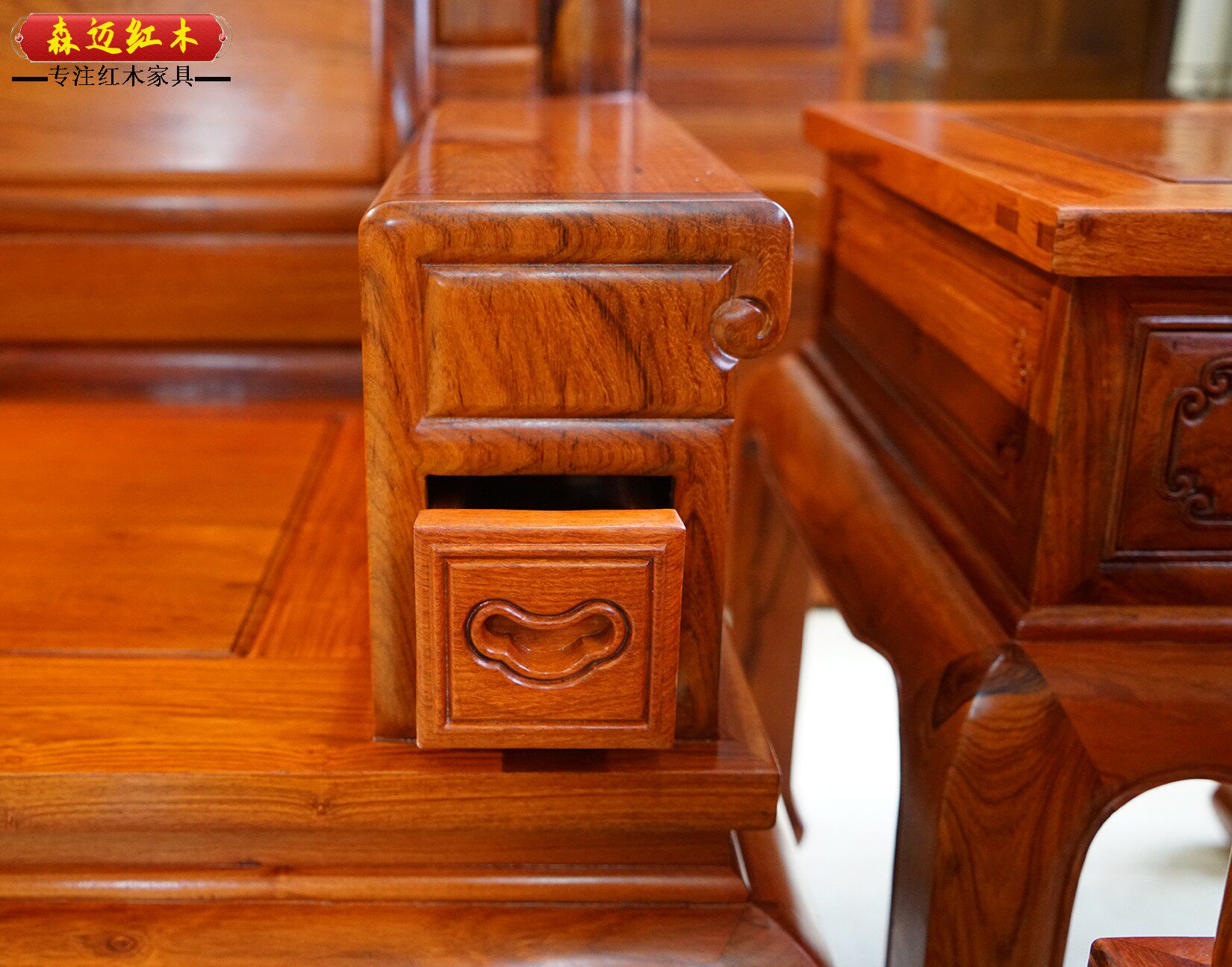 Махогани диван 缅甸花梨红木沙发全榫卯结构大果紫檀新中式客厅沙发 Senmai