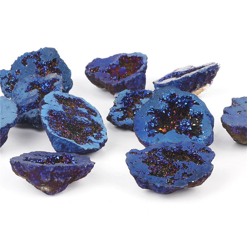 Kit boxed European and American dream blue cryolite crystal large hole Manau original stone polyppot swing-like plate room adornment-Taobao