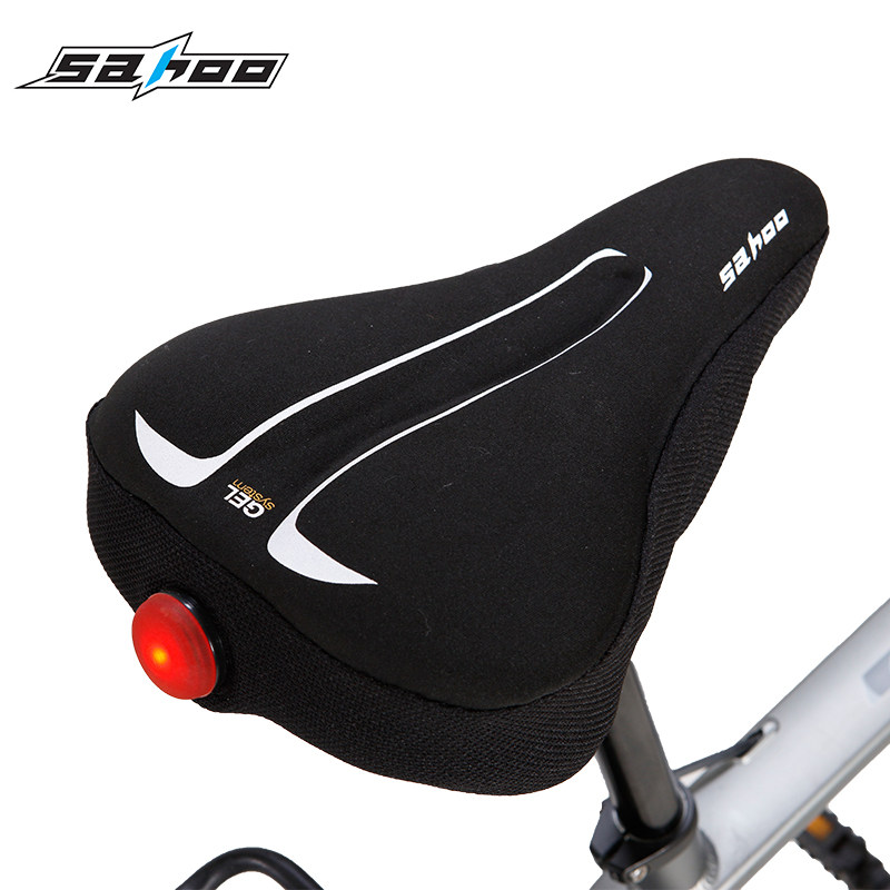 SAHOO new ultra soft comfort climbing bike silicone cushion cover with lamp road car universal male and female ride
