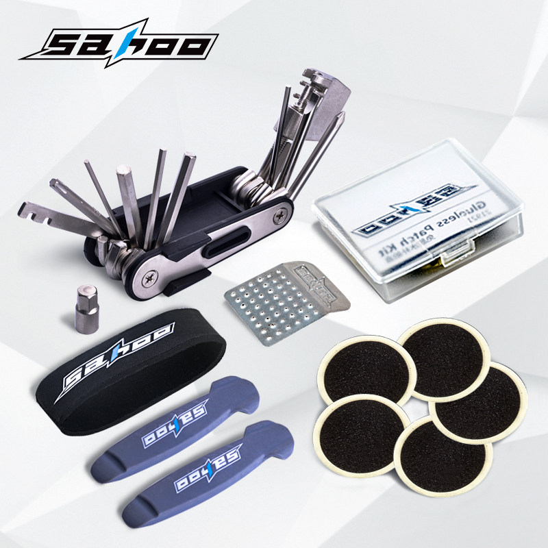 Shark Tiger bicycle repair tool repair and disassembly tire repair tool set multi-function Allen wrench chain cutter