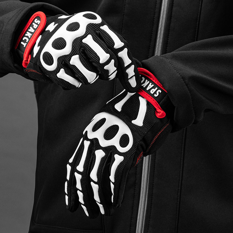 spakct Sippai full finger riding gloves male and female joint Skull and skull long finger Bike Gloves Mountaineering Car Gloves
