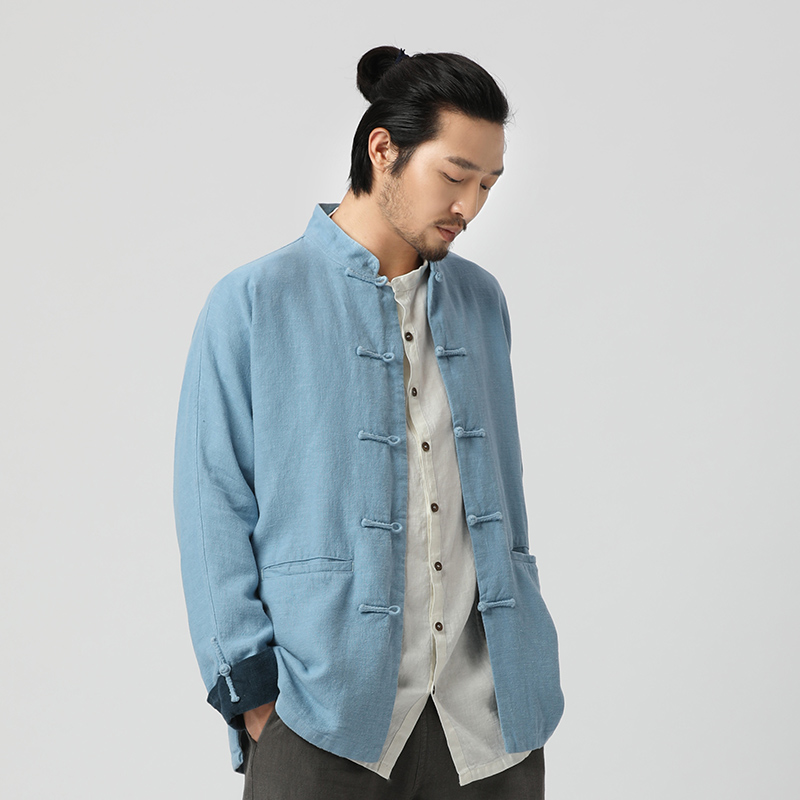 Nan autumn men's coat Chinese style men's Tang style new Chinese style disc buckle youth ancient style improved Hanfu Longquan