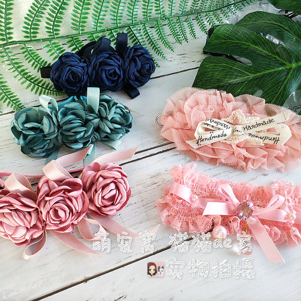Lace Flower Pendant Pet Ornament Cat Dog Necklace Collar Bichon Teddy Neck Neck Jewelry
