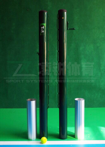 Aluminum alloy round embedded tennis column Buried net column Tennis court column In-line tennis center net column
