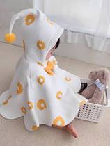 Little princess baby girl going out cloak cloak baby autumn and winter windproof coat infant windproof shawl children