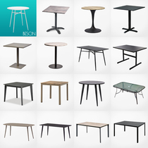 Folding table Outdoor Glass Long Table Aluminum Alloy Iron Art Round Table Plastic Wood Milk Tea Shop Minima Table Casual Tea Table