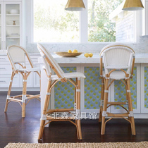 Bar chair face-style bar bench bar bench rattan chic dining bar outdoor high footstool net red café retro bar chair