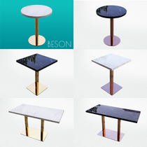 Marble Table Light Lavish Modern Minima Nordic Restaurant Square Table Tile Café Table Milk Tea Shop Small Round Table
