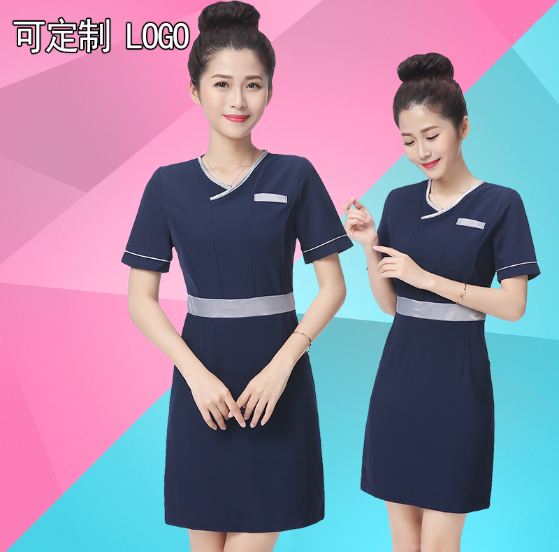 Làm đẹp workclothes phụ nữ Hàn Quốc phiên bản của quần áo mùa hè tắm ngắn sleevefoot kỹ thuật viên xưởng spa bộ chăm sóc da sức khỏe vẻ đẹp quần áo