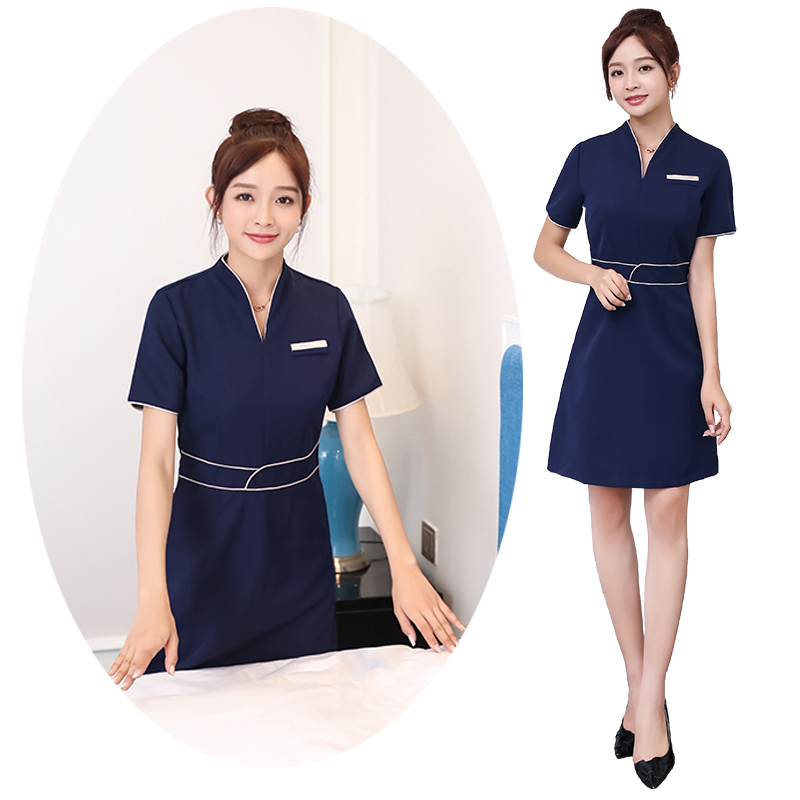 Thẩm mỹ viện làm đẹp workclothes phụ nữ mùa hè phục hồi sau sinh quần áo làm việc thiết ngâm chân vào kỹ thuật viên đầm đầm với tay áo ngắn