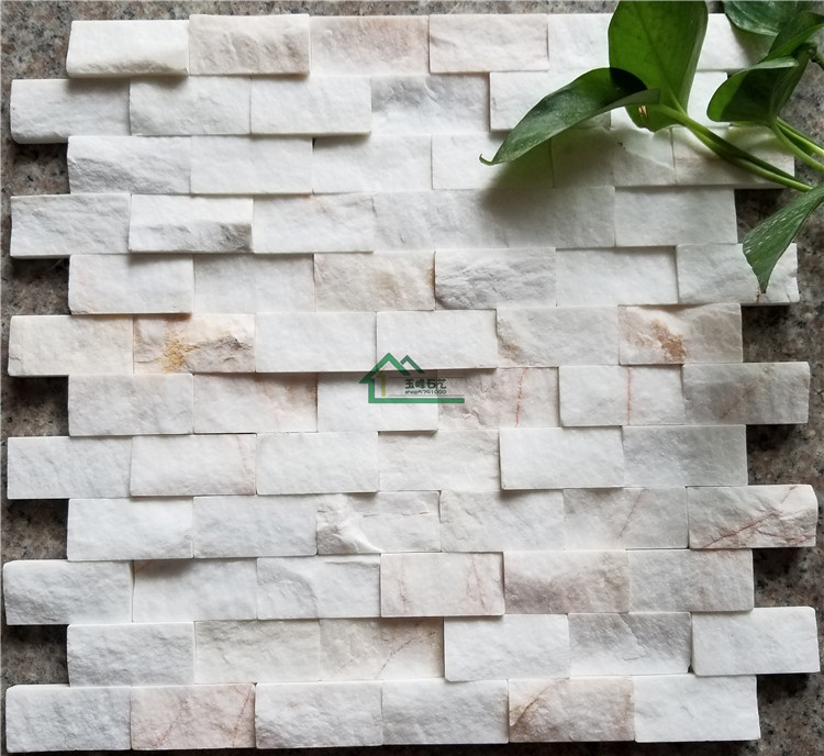 stone mosaic natural marble jade TV background wall red line white jade section cultural stone tile living room