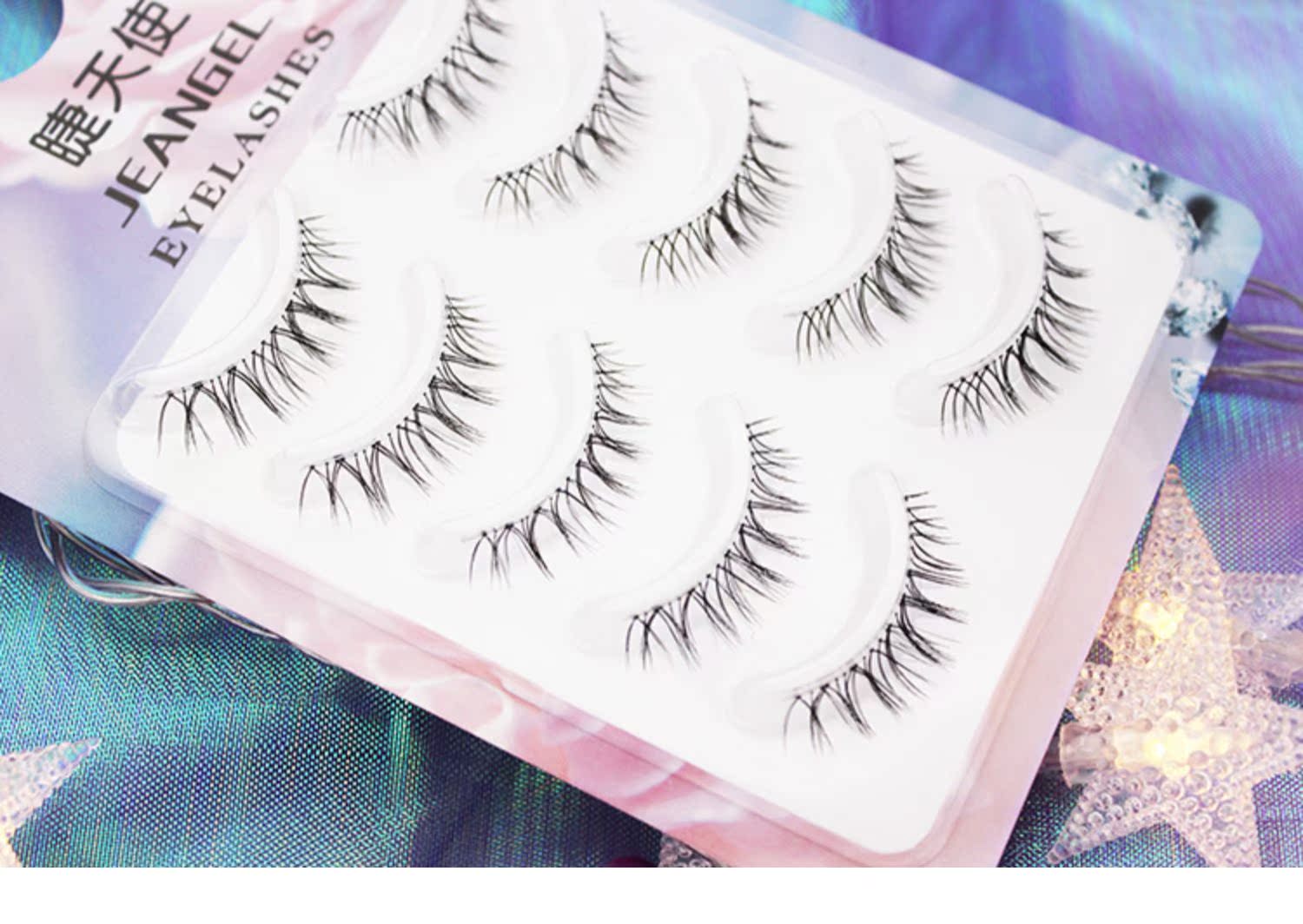 Lông mi Angel Nhật Bản và Hàn Quốc Cross Supernatural Sai Lông mi Độ dày Mô phỏng Ánh sáng Trang điểm Lông mi Ins Shake X01 - Lông mi giả mi gân trong