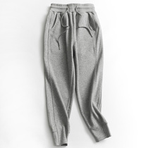 U112 pure color display slim thread splicing lacing with velvety thickened winter new 100 hitch casual pants female pants pants long