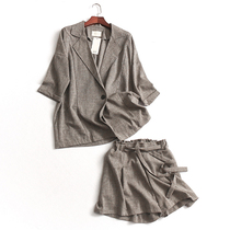 C817 Hong Kong wind loose one button lapel seven sleeves summer new fashionable coat Womens Small suit suit suit suit suit