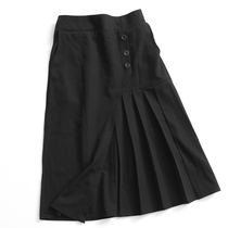 G789 pure color sashimi with half tightness waist button adorned with plexu dress autumn winter new mid-length dress 100 hitch woman skirt half body dress