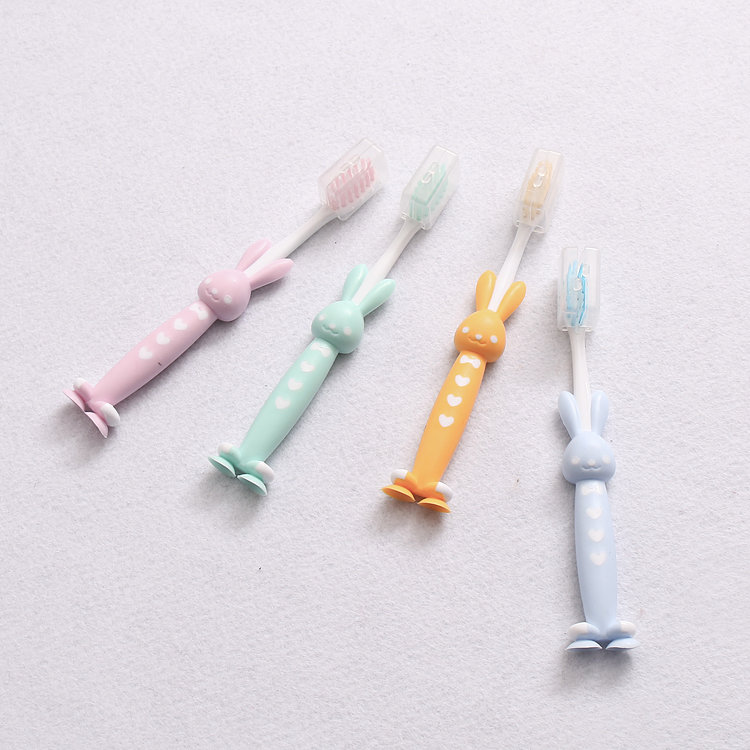 Z823 Child protection baby small head toothbrush Cute bunny toothbrush four packs