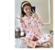 Bộ đồ ngủ mùa xuân và mùa thu mùa đông của phụ nữ tay áo bằng vải cotton