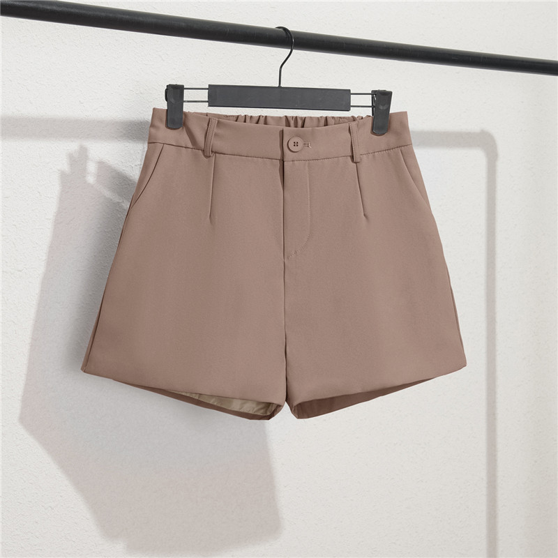 Khaki Suit Shorts for Women, Fashionable Summer 2026 New Style, Comfortable, Loose, Drapey, High-Waisted, Black Casual Boot Shorts Khaki Suit Shorts for Women, Fashionable Summer 2026 New Style, Comfortable, Loose, Drapey, High-Waisted, Black Casual Boot Shorts