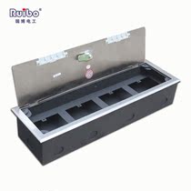 Ruibo 4-position 86 panel lock stainless steel ground socket hidden outlet stainless steel anti-theft floor plug box