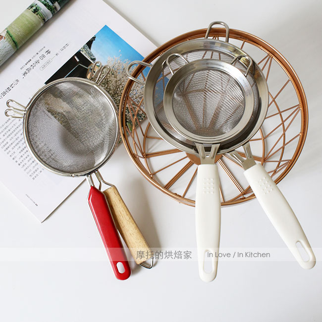 Stainless steel big number double ear flour screen kitchen soy milk juice fried food filter baking powder sieve