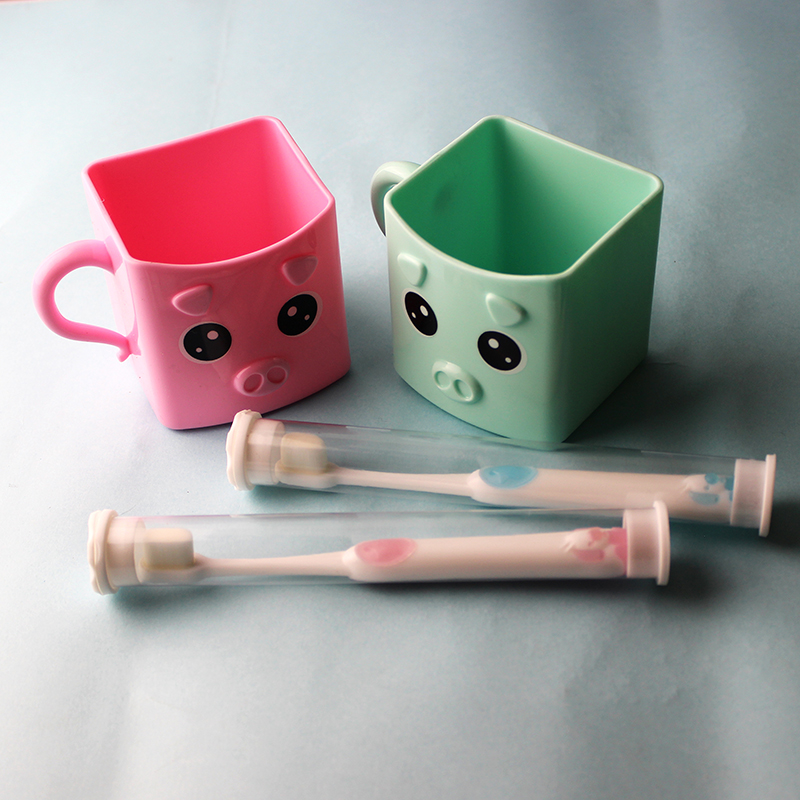 Cartoon children's tooth cup toothbrush children's ten thousand hair soft hair super soft ultra-fine fluff small toothbrush baby 3~6 years old and above