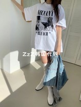 (two) ZzZ Korea Dongdaemun Spring Festival Round Neckline Pattern Letter Short Sleeve T-shirt 2070