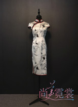 Rental 2021 cheongsam New dignified atmosphere long elegant Chinese style mother dress silk Republic of China style tradition